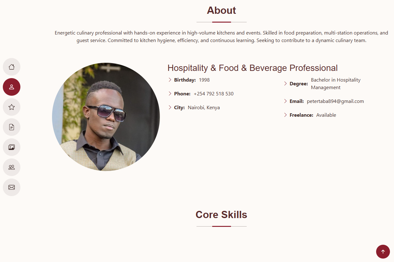 Peter Mungai: Hospitality & F&B Professional