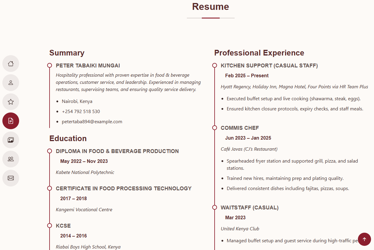 High-Volume Culinary & F&B Management Experience screenshot 3