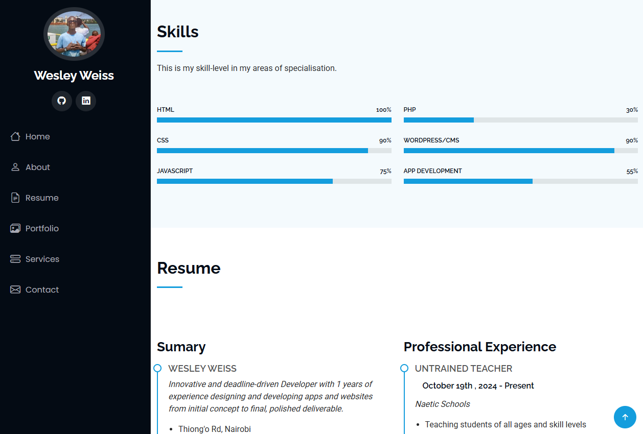 Professional Portfolio & Online CV screenshot 3
